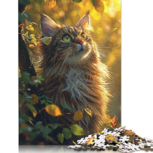 Niedliches ästhetisches Katzen-Puzzle für Erwachsene, 1500 Teile, 100 Prozent recycelte Holzplatte, Denkpuzzles für Erwachsene, für Jungen oder Mädchen, 1500 Teile (85 x 57 cm) von QBIREX