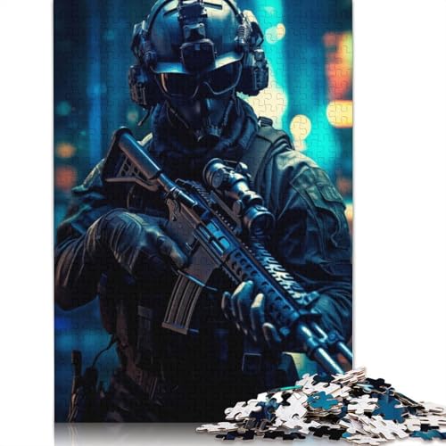 Night Stalker Puzzle DIY-Spiel, rechteckiges Papierpuzzle für Jungen oder Mädchen, Geburtstagsgeschenk, 1000 Teile (26 x 38 cm) von QBIREX
