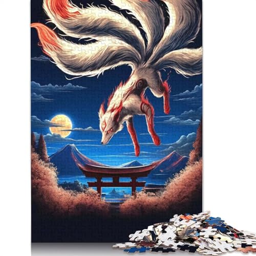 Nine Tailed Fox Vigil 1000-teiliges Puzzle für Teenager, Geschenke, Papierpuzzle, Puzzle für Erwachsene, Lernspiele für Zuhause, DIY-Spielzeug, 1000 Teile (38 x 26 cm) von QBIREX