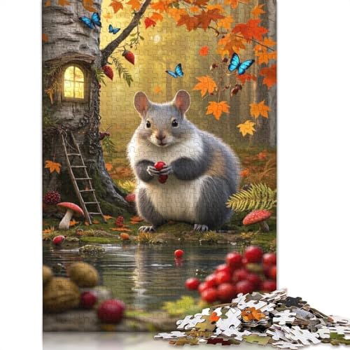 Octodon Degus Puzzle 1000-teilige Schwer Puzzle Spielzeug Lernspiel Impossible Herausforderung Spielzeug Für Erwachsene Kinder 1000pcs (75x50cm) von QBIREX
