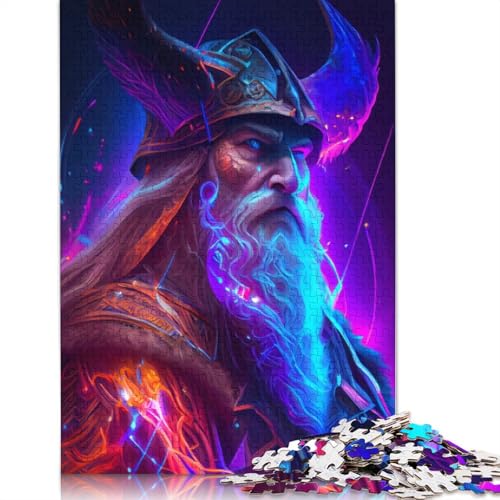 Odin Norse Mythology Puzzle 1000 Teile Schwer Puzzle Spielzeug Lernspiel Impossible Herausforderung Spielzeug Für Erwachsene Und Kinder in Bewährter 300pcs (40x28cm) von QBIREX