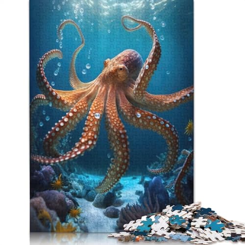 Oktopus-Puzzle, Denksportaufgabe, Premium-Karton-Puzzle für Kinder und Erwachsene ab 12 Jahren, 1000 Teile (75 x 50 cm) von QBIREX
