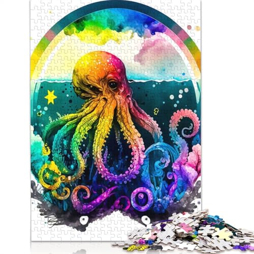 Oktopus-Puzzle mit 1000 Teilen für Erwachsene, zusammen, Denksportaufgaben für Frauen und Männer, 1000 Teile (75 x 50 cm) von QBIREX