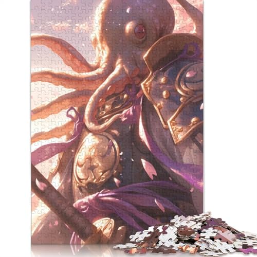 Oktopus-Samurai-Puzzle, Denksportaufgabe, 100% recycelter Karton, Puzzle für Frauen und Männer, Muttertagsgeschenke, 1000 Teile (26 x 38 cm) von QBIREX