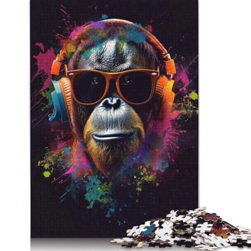 Orangutan Colorful Puzzle 1500 Teile Schwer Puzzle Spielzeug Lernspiel Impossible Herausforderung Spielzeug Für Erwachsene Kinder 1500pcs (85x57cm) von QBIREX