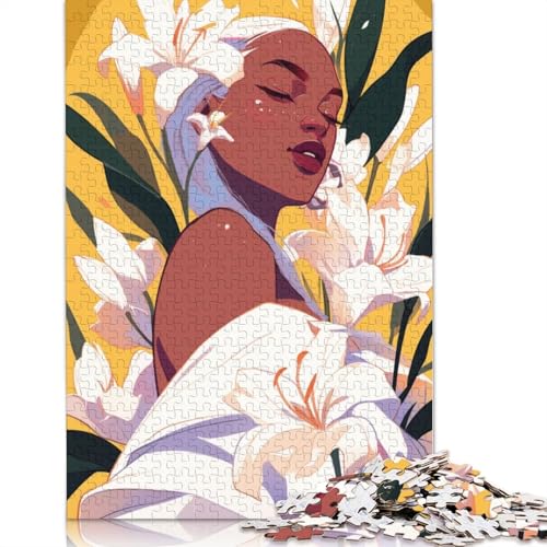 Orchideen-Puzzle, Dekompressionsspielzeug, rechteckiges Papierpuzzle für Kinder und Erwachsene ab 12 Jahren, 1000 Teile (75 x 50 cm) von QBIREX