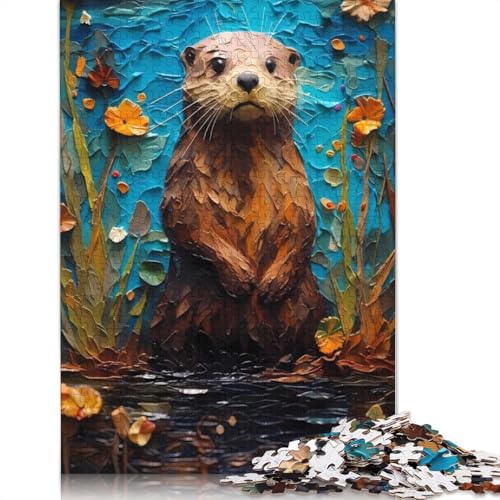 Otter, buntes Puzzle für Erwachsene, Lernspiel, Puzzle-Geschenke für Kinder ab 12 Jahren, 1000 Teile (75 x 50 cm) von QBIREX
