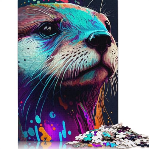 Otter Color Puzzle 1000-teilige Schwer Puzzle Spielzeug Lernspiel Impossible Herausforderung Spielzeug Für Erwachsene Kinder 1000pcs (75x50cm) von QBIREX