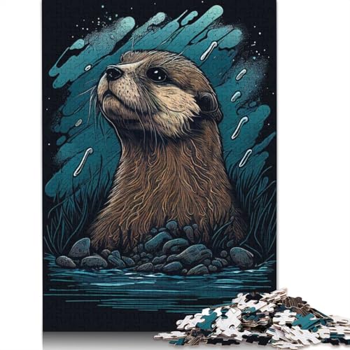 Otter Water Puzzles 1000 Teile Schwer Puzzle Spielzeug Pädagogisches Spiel Impossible Herausforderung Spielzeug Für Erwachsene Und Kinder Ab 14 Jahren 1000pcs (38x26cm) von QBIREX