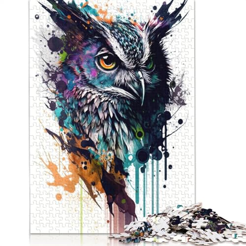 Owl II Puzzles 1000-teilige Schwer Puzzle Spielzeug Lernspiel Impossible Herausforderungsspielzeug Für Erwachsene Kinder 300pcs (40x28cm) von QBIREX