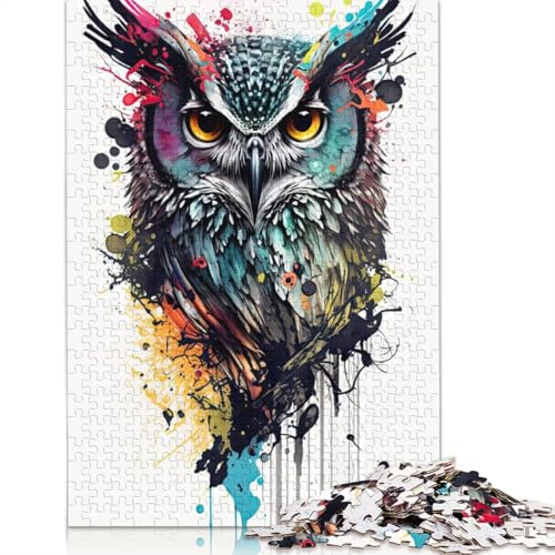 Owl Puzzles 1000 Teile Schwer Puzzle Spielzeug Pädagogisches Spiel Impossible Herausforderung Spielzeug Für Erwachsene Kinder 1000pcs (75x50cm) von QBIREX