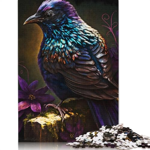 Paint Birds Puzzle, schwieriges rechteckiges Puzzle aus Hartpapier für Erwachsene und Kinder, einzigartiges Geschenk, 1000 Teile (26 x 38 cm) von QBIREX