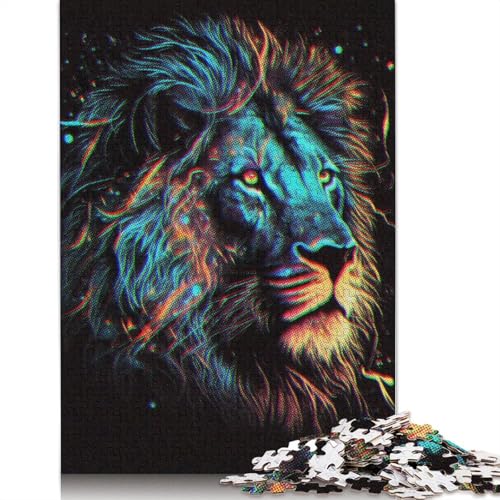 Paint Lion Retro Puzzles 1000 Teile Schwer Puzzle Spielzeug Lernspiel Impossible Herausforderung Spielzeug Für Erwachsene Kinder 1000pcs (75x50cm) von QBIREX