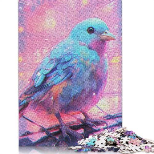 Painting Neon Birds Puzzles 1000 Teile Schwer Puzzle Spielzeug Lernspiel Impossible Herausforderung Spielzeug Für Erwachsene Und Kinder in Bewährter 1000pcs (40x28cm) von QBIREX
