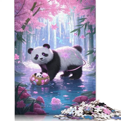 Panda-Puzzle, DIY-Spiel, rechteckiges Papierpuzzle für Jungen oder Mädchen, Geburtstagsgeschenk, 1000 Teile (75 x 50 cm) von QBIREX