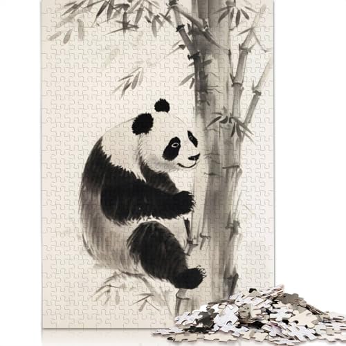 Panda and The Bamboo Puzzle 1000 Teile Schwer Puzzle Spielzeug Pädagogisches Spiel Impossible Herausforderungsspielzeug Für Erwachsene Kinder 300pcs (40x28cm) von QBIREX