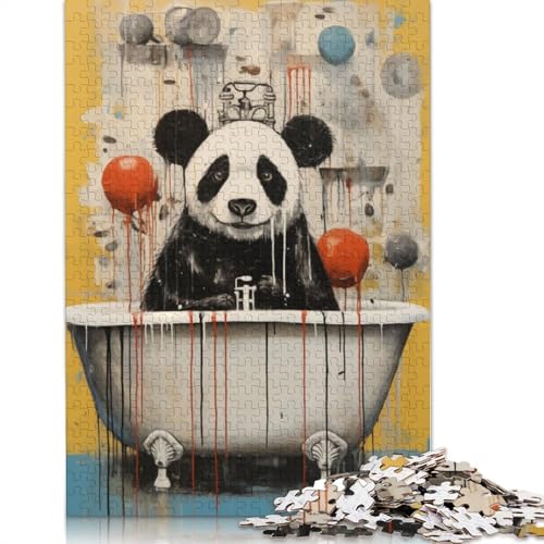 Panda in The Bath Animal Puzzle 1000-teilige Schwer Puzzle Spielzeug Lernspiel Impossible Herausforderung Spielzeug Für Erwachsene Und Kinder in Bewährter 1000pcs (40x28cm) von QBIREX