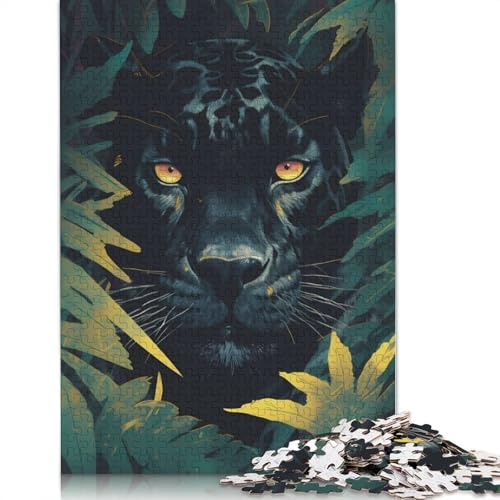 Panther-Beobachtungspuzzle, Entspannungs-Herausforderung, Spielzeug, rechteckiges Papierpuzzle für Jungen oder Mädchen, Vatertagsgeschenke, 1000 Teile (75 x 50 cm) von QBIREX