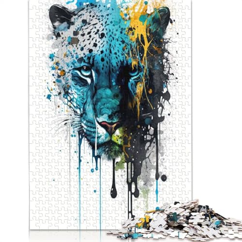 Panther Puzzles 1000 Teile Schwer Puzzle Spielzeug Lernspiel Impossible Herausforderungsspielzeug Für Erwachsene Und Kinder Ab 14 Jahren 1000pcs (75x50cm) von QBIREX