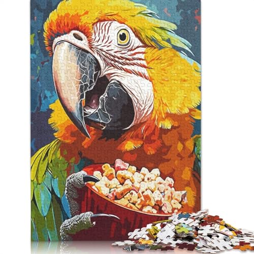 Papageien-Filmpuzzle, lustiges Premium-Puzzle aus Karton für Erwachsene und Teenager, 1000 Teile (26 x 38 cm) von QBIREX