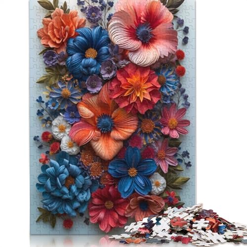 Papierblumen-Poster-Puzzle, 1500 Teile, Erwachsenen-Puzzle, Holzpuzzle, nachhaltiges Puzzle für Erwachsene, Spiele, 1500 Teile (85 x 57 cm) von QBIREX