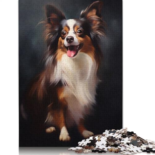 Papillon-Hund-Puzzle für Erwachsene, Denksportaufgaben für Erwachsene, Puzzlespiele für Erwachsene und Teenager, 1000 Teile (75 x 50 cm) von QBIREX