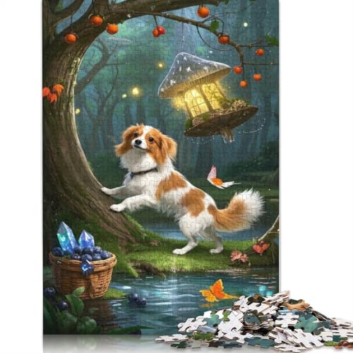 Papillon-Welpen-Puzzle, umweltfreundliche Materialien, 100% recycelte Pappe, Puzzle für Erwachsene und Kinder, Geschenk, 1000 Teile (75 x 50 cm) von QBIREX