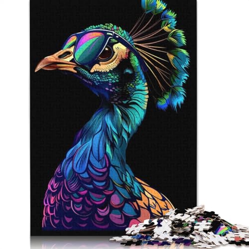 Peacock Colorful Puzzle 1000 Teile Schwer Puzzle Spielzeug Lernspiel Impossible Herausforderung Spielzeug Für Erwachsene Und Kinder in Bewährter 1000pcs (75x50cm) von QBIREX