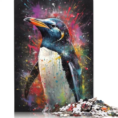 Penguin Painting Puzzle 1500 Teile Schwer Puzzle Spielzeug Lernspiel Impossible Herausforderungsspielzeug Für Erwachsene Kinder 1500pcs (85x57cm) von QBIREX