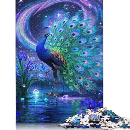 Pfauen-Puzzle, Entspannungs-Herausforderung, Spielzeug, rechteckiges Papierpuzzle für Jungen oder Mädchen, Vatertagsgeschenke, 1000 Teile (75 x 50 cm) von QBIREX