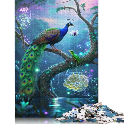 Pfauen-Puzzle, anspruchsvolle Familienspiele, 100% recycelter Karton, Puzzle für Erwachsene und Kinder, Geburtstagsgeschenk, 1000 Teile (38 x 26 cm) von QBIREX
