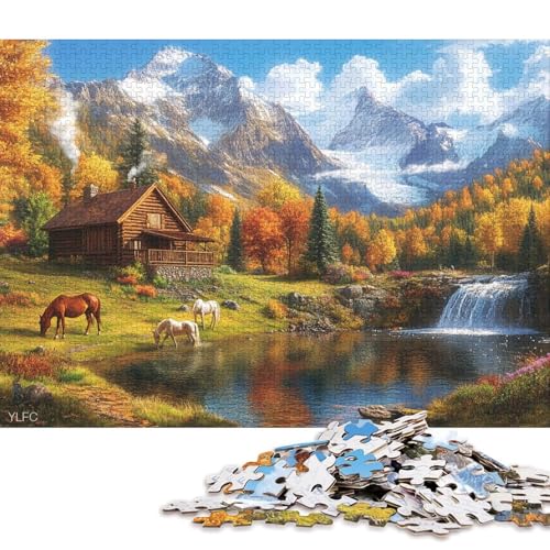 Pferdepuzzle, präzises ineinandergreifendes rechteckiges Papierpuzzle für Jungen oder Mädchen, 70 x 50 cm/1000 Teile Pferdepuzzle, präzises ineinandergreifendes rechteckiges Papierpuzzle für Jungen oder Mädchen, 70 x 50 cm/1000 Teile von QBIREX