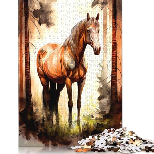 Pferdepuzzle für Erwachsene, Lernspiele, Puzzle für Erwachsene und Kinder, 520 Teile (52 x 38 cm) von QBIREX