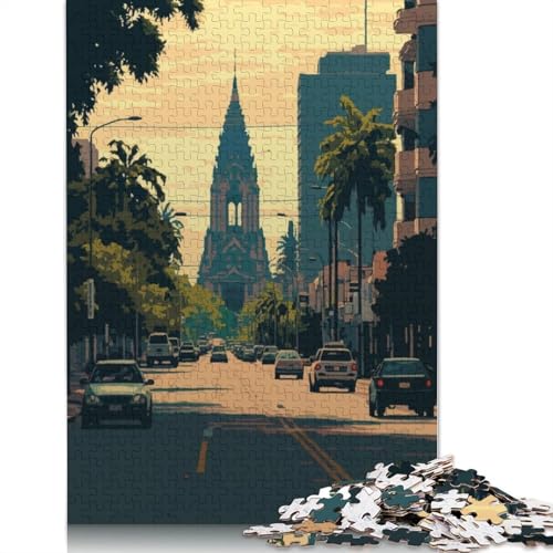 Phnom Penh Pixel Art Puzzle-Spielzeug, Lernspiel, Premium-Karton-Puzzle für Erwachsene und Kinder, 1000 Teile (26 x 38 cm) von QBIREX