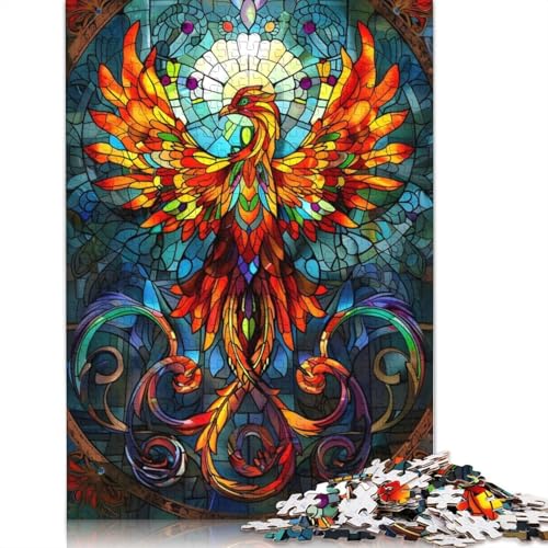 Phoenix Buntglas-Puzzles, farbenfrohe, Coole Puzzles für Kinder ab 12 Jahren, 1000 Teile (75 x 50 cm) von QBIREX