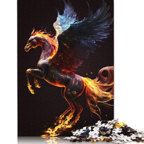 Phönix-Pferd-Mythologie-Puzzle, Lernspiele, Familienaktivitäten, Premium-Karton-Puzzle für Frauen und Männer, 1000 Teile (75 x 50 cm) von QBIREX