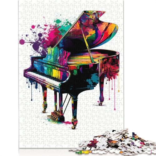 Piano Watercolor Puzzles 1000 Teile Schwer Puzzle Spielzeug Lernspiel Impossible Herausforderung Spielzeug Für Erwachsene Und Kinder in Bewährter 1000pcs (75x50cm) von QBIREX