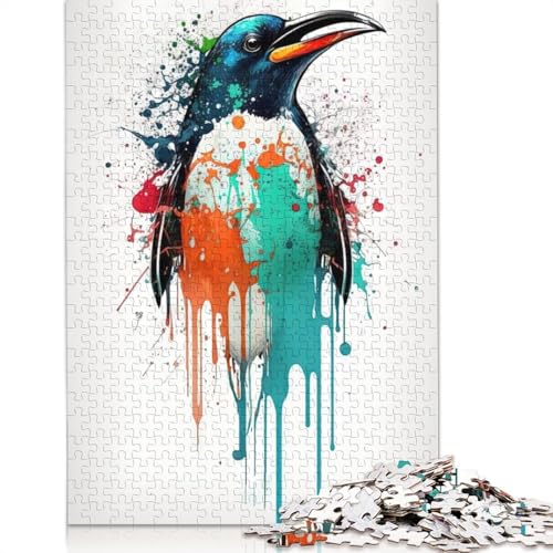 Pinguin-Puzzle, DIY-Spiel, rechteckiges Papierpuzzle für Jungen oder Mädchen, Geburtstagsgeschenk, 1000 Teile (26 x 38 cm) von QBIREX