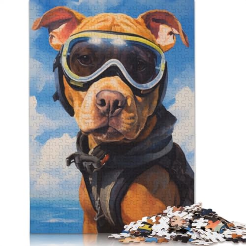 Pitbull Skydiver Puzzle-Spielzeug, Lernspiel, Premium-Karton-Puzzle für Erwachsene und Kinder, 1000 Teile (75 x 50 cm) von QBIREX