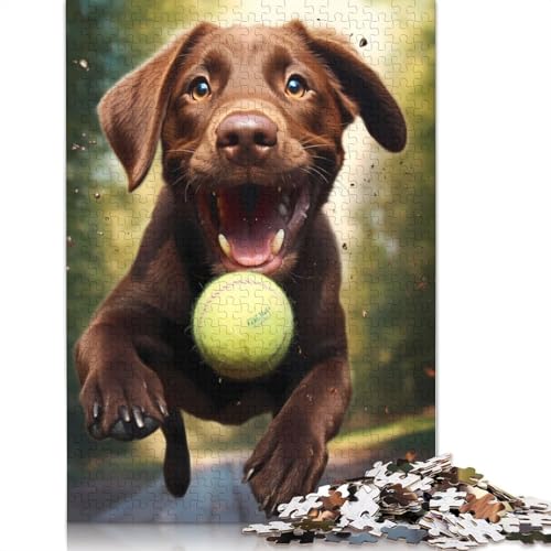 Playful Tennis Ball Dog Puzzle 1000 Teile Schwer Puzzle Spielzeug Lernspiel Impossible Herausforderung Spielzeug Für Erwachsene Kinder 1000pcs (40x28cm) von QBIREX