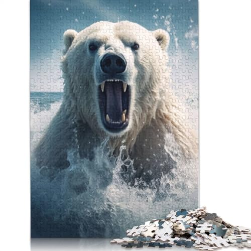 Polar Bear Puzzle 1000-teilige Schwer Puzzle Spielzeug Pädagogisches Spiel Impossible Herausforderung Spielzeug Für Erwachsene Kinder 1000pcs (40x28cm) von QBIREX