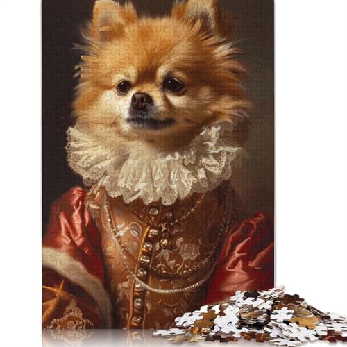 Pomeranian-Hund, süßes Haustier-Puzzle für Erwachsene, Lernspiele, Puzzle für Erwachsene und Kinder, 1000 Teile (75 x 50 cm) von QBIREX