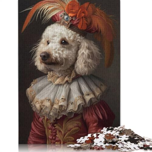Poodle Dog Renaissance Puzzles 1000 Teile Schwer Puzzle Spielzeug Lernspiel Impossible Herausforderung Spielzeug Für Erwachsene Und Kinder in Bewährter 1000pcs (40x28cm) von QBIREX