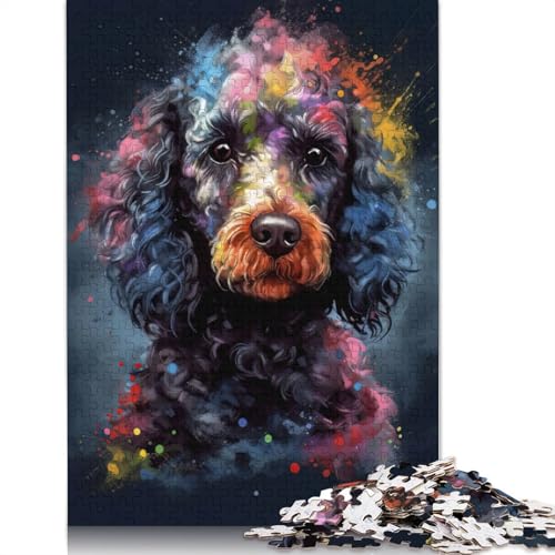 Poodle Painting Puzzle 1000 Teile Schwer Puzzle Spielzeug Lernspiel Impossible Herausforderungsspielzeug Für Erwachsene Und Kinder Ab 14 Jahren 1000pcs (75x50cm) von QBIREX
