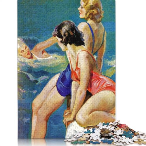 Pool-Puzzle, DIY-Spiel, Premium-Puzzle aus Karton, für Damen und Herren, Kindertag, 1000 Teile (38 x 26 cm) von QBIREX
