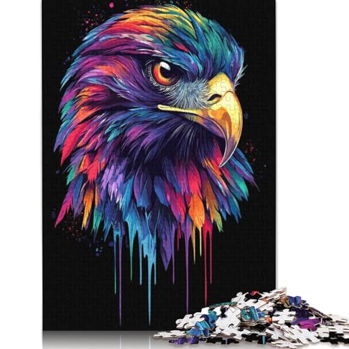 Pop-Art-Puzzle „Regenbogen-Rotdrachen“, 100% Recyclingkarton, 100% Recyclingkarton, Puzzle für Jungen, Geschenk, 1000 Teile (75 x 50 cm) von QBIREX