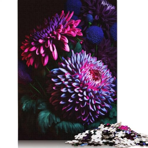 Portrait-Blumen-Puzzle, Denksportaufgabe, 100% recycelter Karton, Puzzle für Frauen und Männer, Muttertagsgeschenke, 1000 Teile (75 x 50 cm) von QBIREX