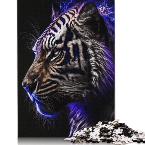 Portrait Weißer Tiger Puzzle DIY Spiel Papier Rechteckiges Puzzle für Jungen oder Mädchen Geburtstagsgeschenk 1000 Teile (75x50cm) von QBIREX