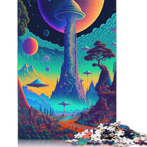 Psychedelisches Naturpuzzle, DIY-Spiel, rechteckiges Papierpuzzle für Jungen oder Mädchen, Geburtstagsgeschenk, 1000 Teile (26 x 38 cm) von QBIREX
