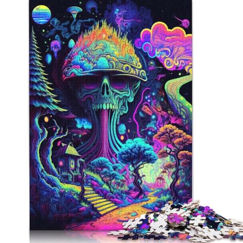 Psychedelisches Puzzle, Dekompressionsspielzeug, rechteckiges Papierpuzzle für Kinder und Erwachsene ab 12 Jahren, 1000 Teile (75 x 50 cm) von QBIREX